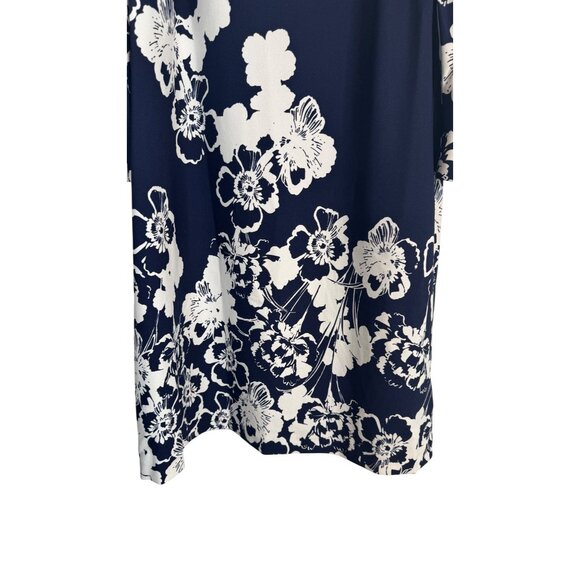 NWOT Jessica Howard Size 18 Navy & White Floral Cold Shoulder Dress Polyester - Picture 15 of 16